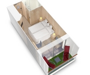 Ambition Ambassador Cruise Line Balcony Cabin (Aft - Deck 10)