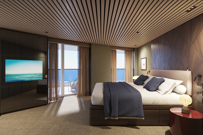Photo of cabin: The Haven Aft-facing Owner's Suite With Master Bedroom & Large Balcony
