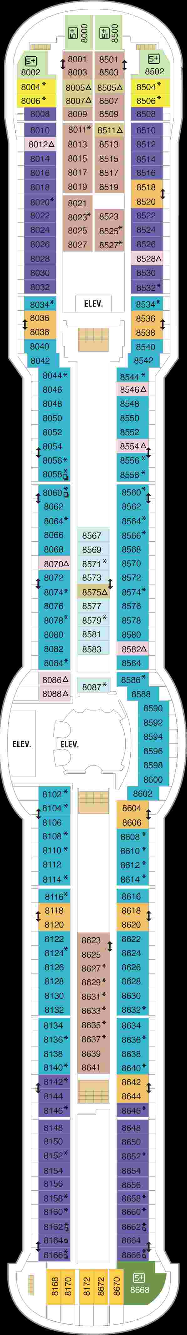 Royal Caribbean Jewel of the Seas Deck 8 (April 23rd, 2022 - October 17th, 2022)