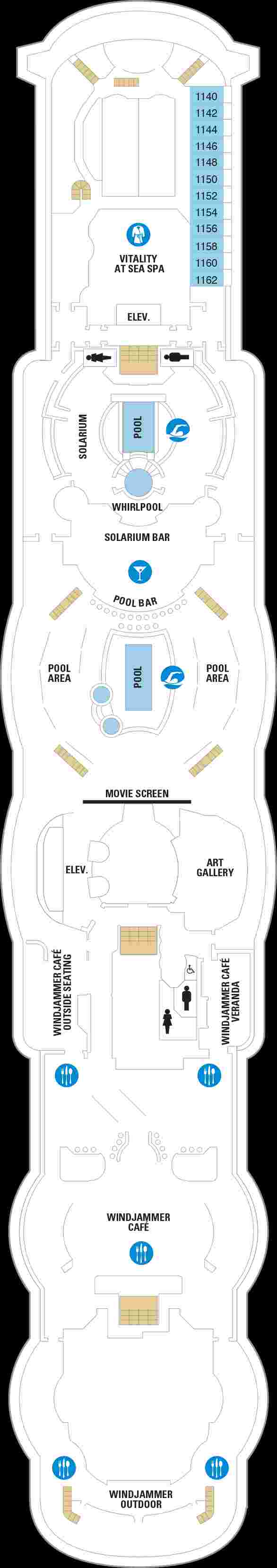 Royal Caribbean Jewel of the Seas Deck 11 (April 23rd, 2022 - October 17th, 2022)