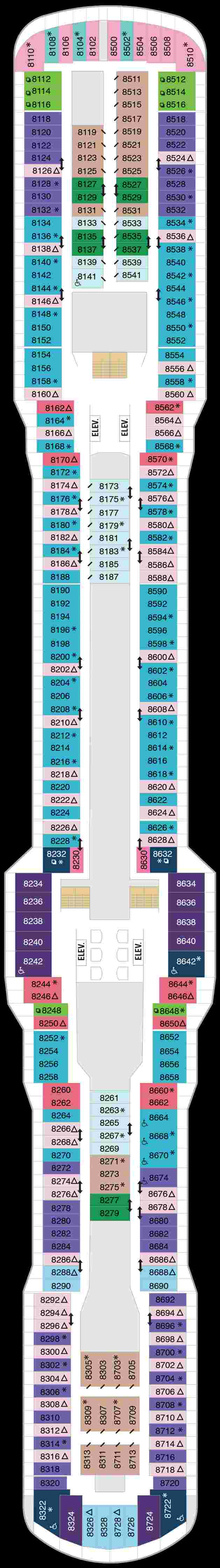Royal Caribbean Spectrum of the Seas Deck 8 (January 16th, 2022 - October 20th, 2022)
