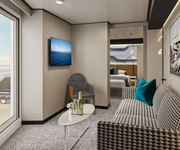 Norwegian Aura Norwegian Cruise Line Forward-Facing Suite With Master Bedroom & Large Balcony