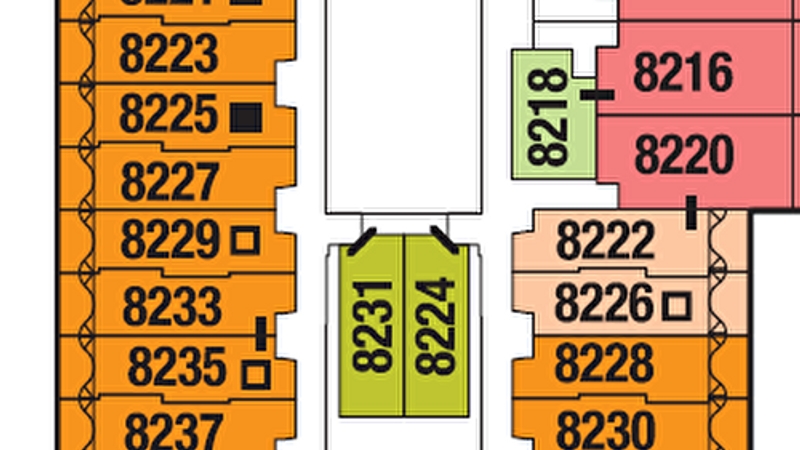 My Kind of Cruise | Celebrity Xcel | Celebrity | Deck plans | Deck 8